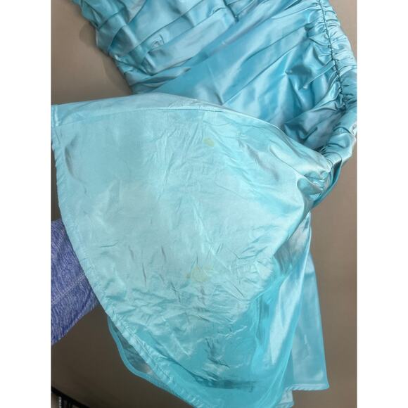 Vintage 90’s Betsey Johnson Evening Strapless Dress Sz 4 Cocktail Blue Mermaid - Picture 13 of 16
